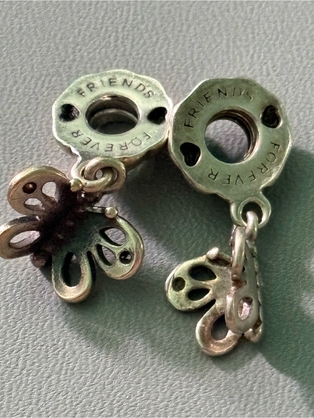 Pandora Silver 'Friends Forever' Butterfly Dangle Pair